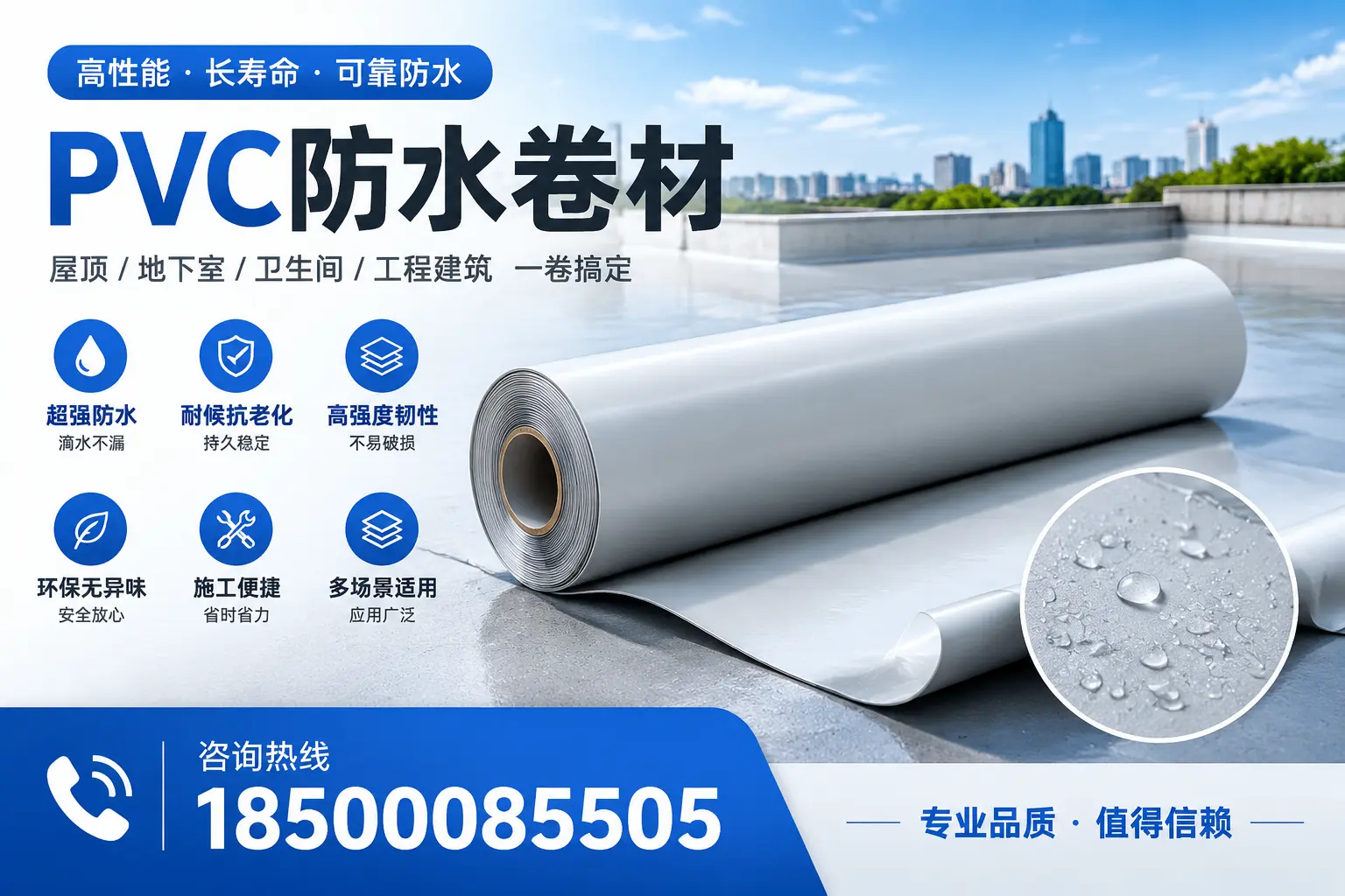 PVC防水卷材的防水效果评测,适合梅州的科学依据